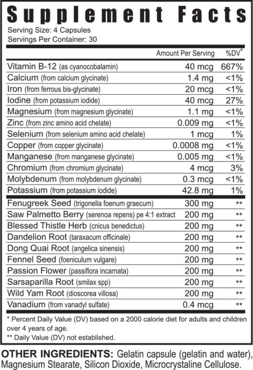 50241 Ygy 50241 Womens Hormonal Balancer Suppfacts 1012