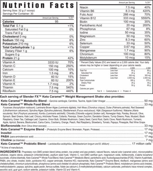 Usyg100065 Ygy Sfx Keto Caramel Shake Nutrfacts 0716